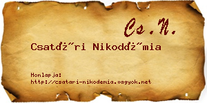 Csatári Nikodémia névjegykártya